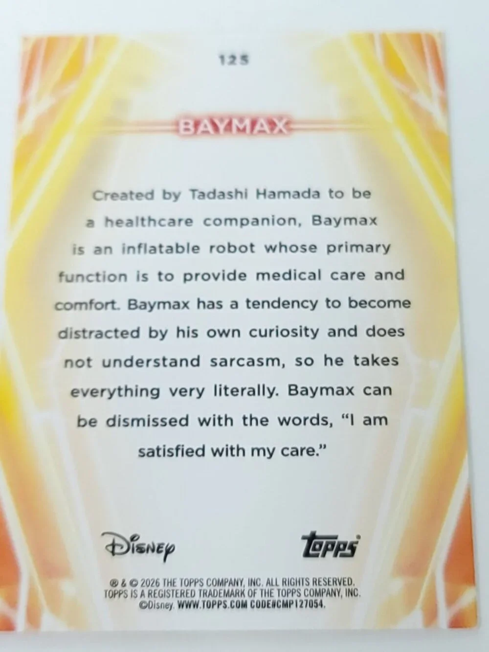 Baymax Topps 2026 Disney Neon Holo Parallel Refractor Limited 083/199 - Picture 4 of 4
